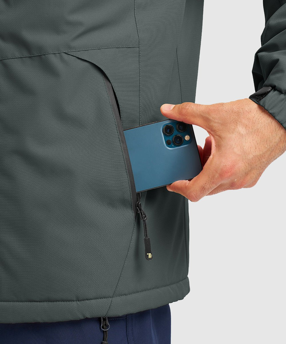 Men's Water Resistant Skiing Windbreaker Hooded Jacket