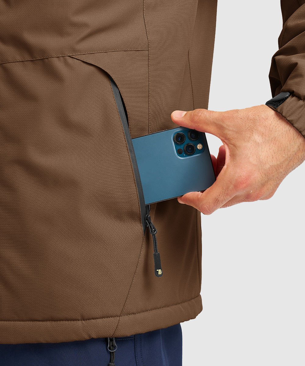 Men's Water Resistant Skiing Windbreaker Hooded Jacket