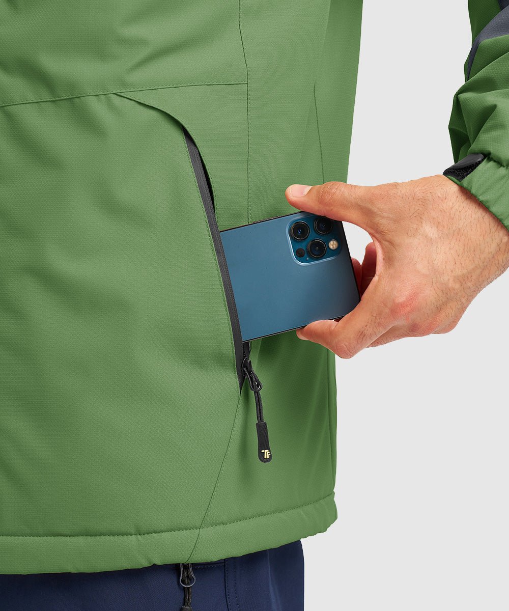 Men's Water Resistant Skiing Windbreaker Hooded Jacket