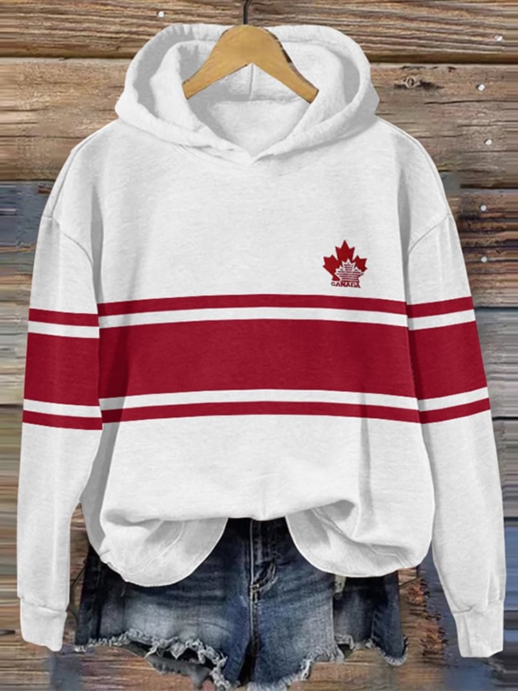 Women'S Canada Print Hooded Sweatshirt