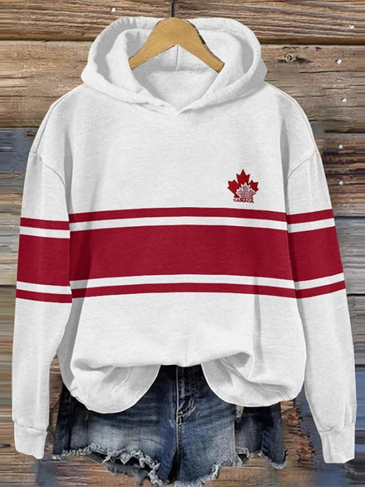 Women'S Canada Print Hooded Sweatshirt