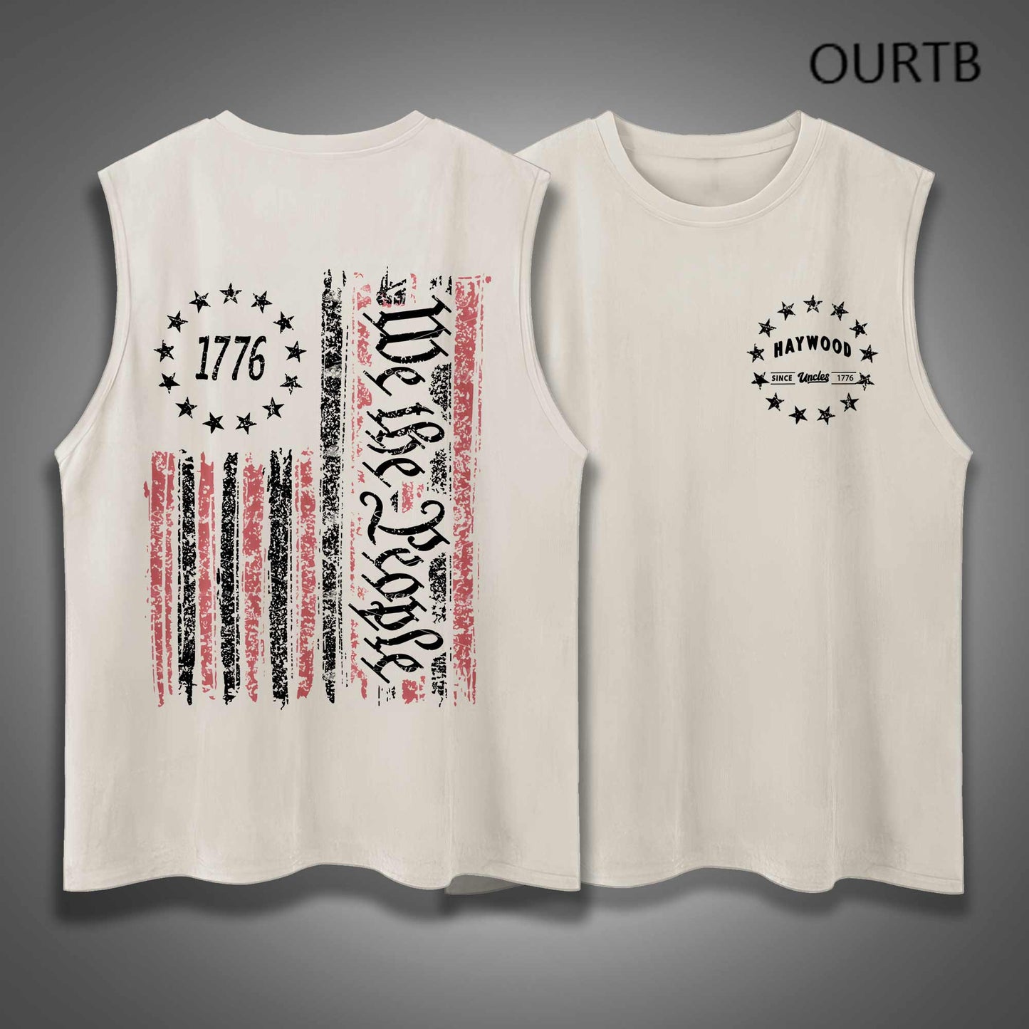 Haywood Uncle Since 1776 USA Independence Day Funny Adult Discomfort Art Print Cotton Sleeveless Tank Tops