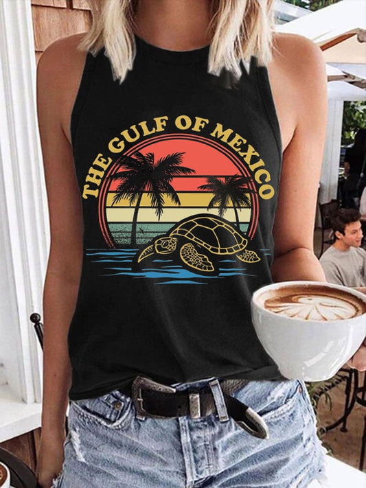 Women's Gulf Of Mexico Print Transfer Casual Vest