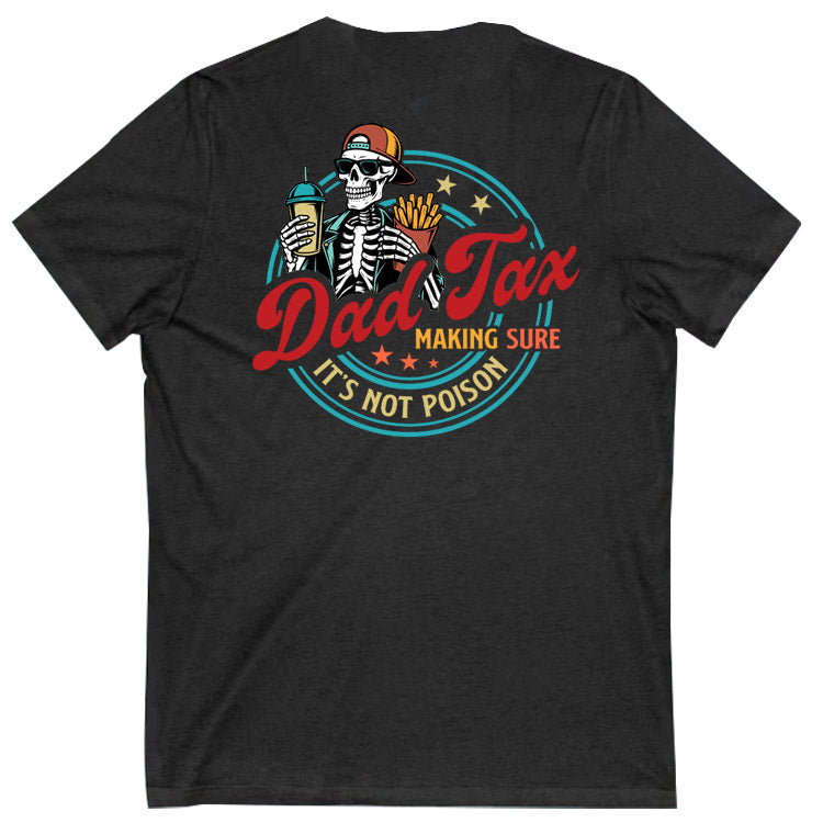 Dad Tax Pattern Print 100%Cotton V Neck T-Shirt