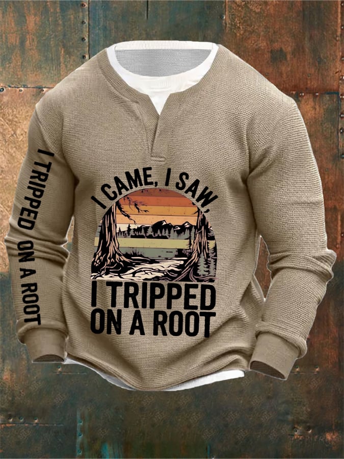 Men's I Tripped On A Root Print Long Sleeve Sweatshirt