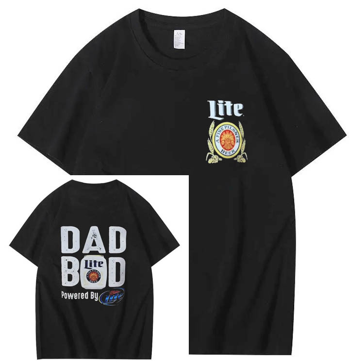 Dad Powered By Art Pattern Print T-Shirt