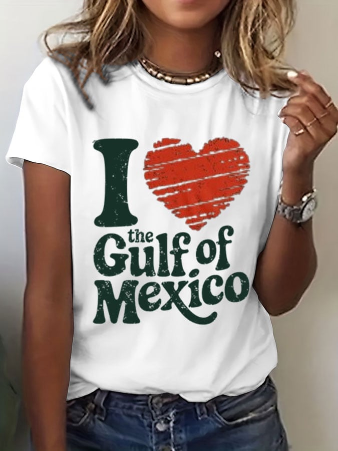 Women's Gulf Of The Mexico Print Casual T-Shirt