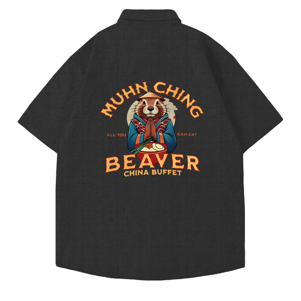 Muhn Ching All You Can Eat Beaver China Buffet Art Print Shirt