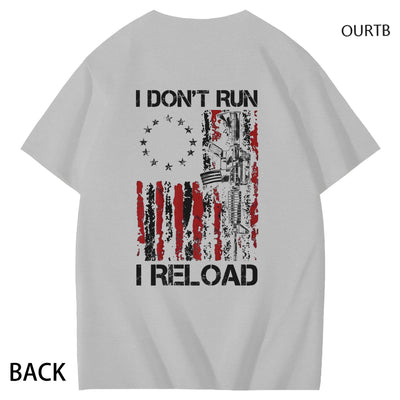 I Don't Run I Reload Art Pattern Print T-Shirt