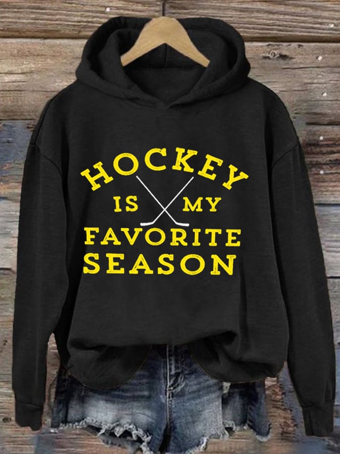 Women's Hockey Is My Favourite Season Print Casual Sweatshirt