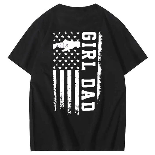 Girl Dad Pattern Print 100%Cotton T-Shirt