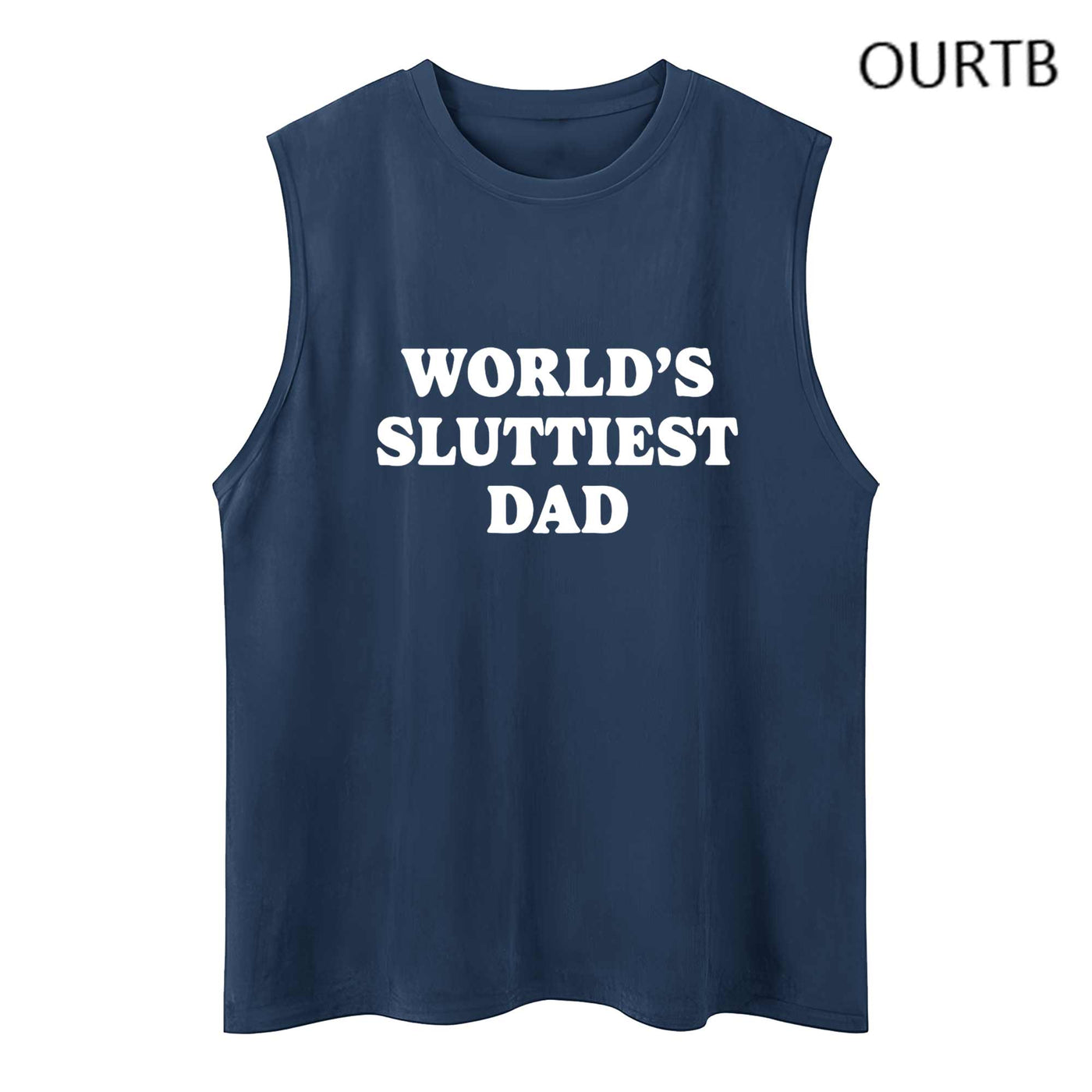 World's Dad Funny Adult Discomfort Art Print Cotton Sleeveless Tank Tops