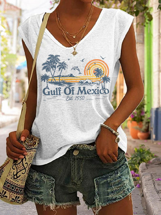 Women's Gulf Of Mexico Print Tank Top
