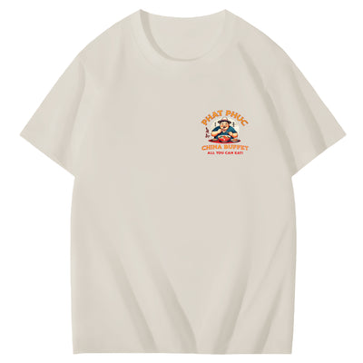 Phat Phuc China Buffet Art Pattern Print T-Shirt