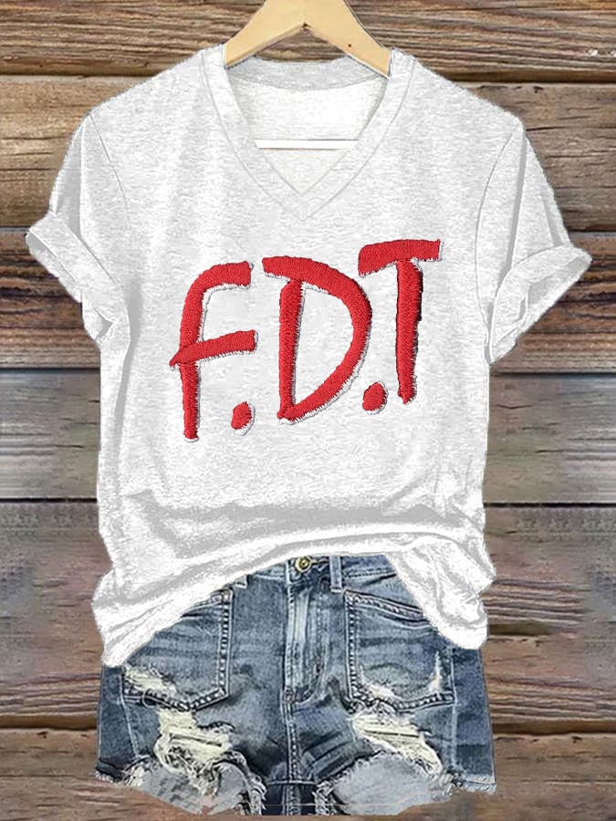 Women's Retro FDT Print T-Shirt