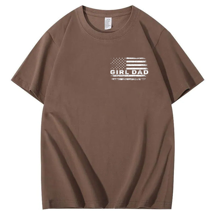 Girl Dad Pattern Print 100%Cotton T-Shirt