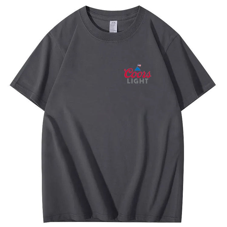 Funny Dogs And American Flag Pattern Print T-Shirt