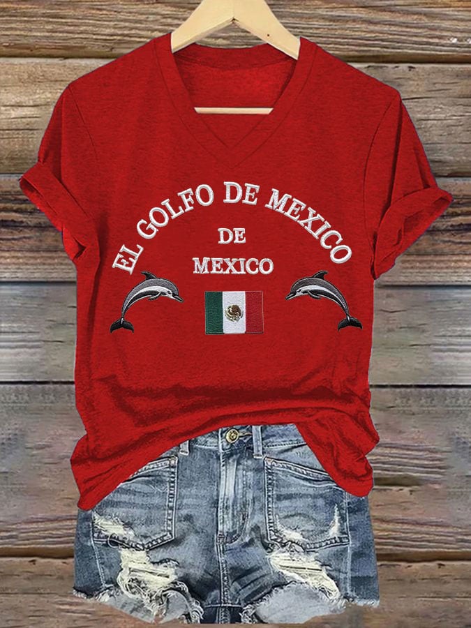 Women's Retro Gulf Of Mexico Print T-Shirt
