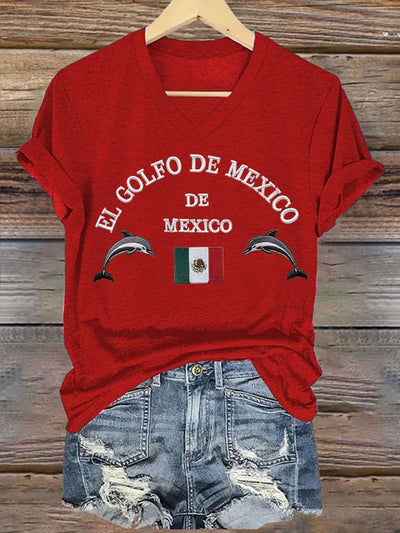 Women's Retro Gulf Of Mexico Print T-Shirt