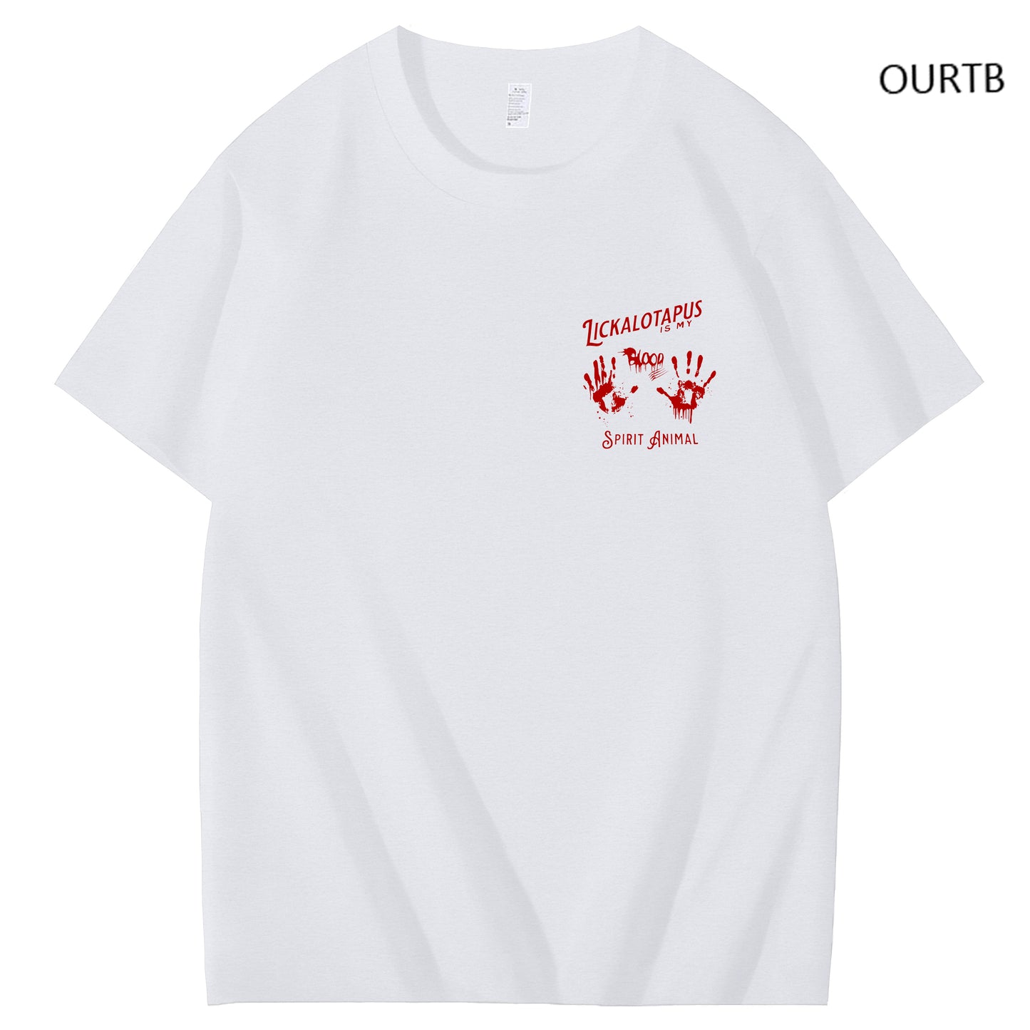 Lickalotapus Is My Spirit Animal Hand Funny Adult Art Pattern Print T-Shirt