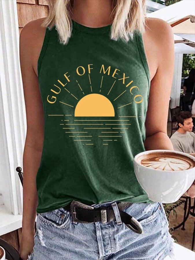 Women's Gulf Of Mexico Print Transfer Casual Vest