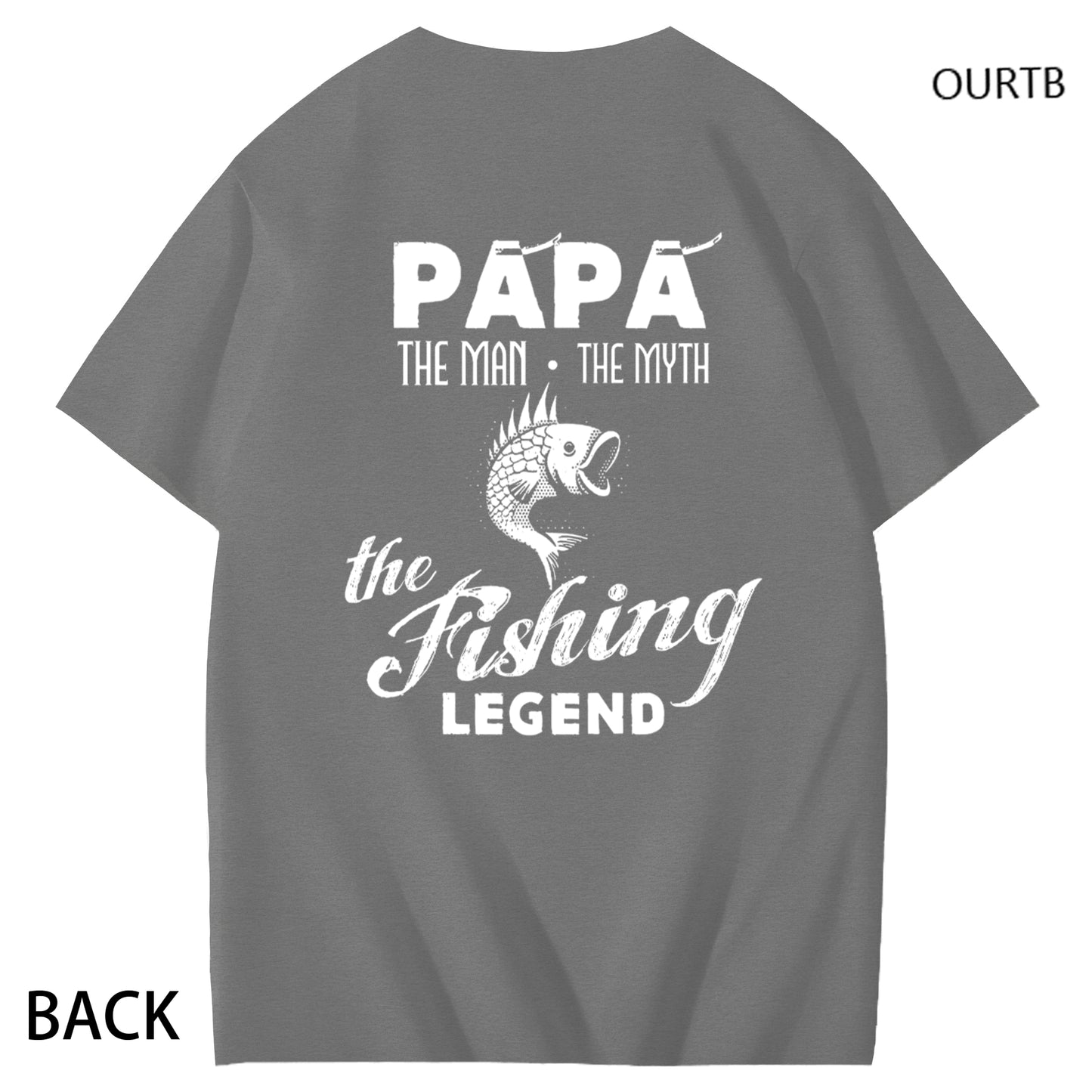 Papa The Man The Myth The Fishing Legend Funny Adult Couple Art Pattern Print T-Shirt