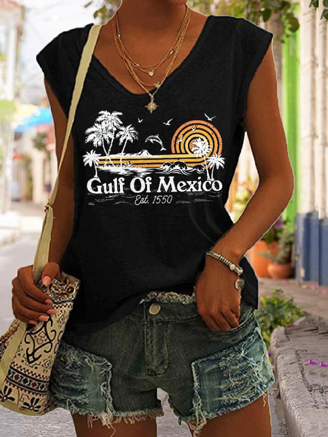Women's Gulf Of Mexico Print Tank Top