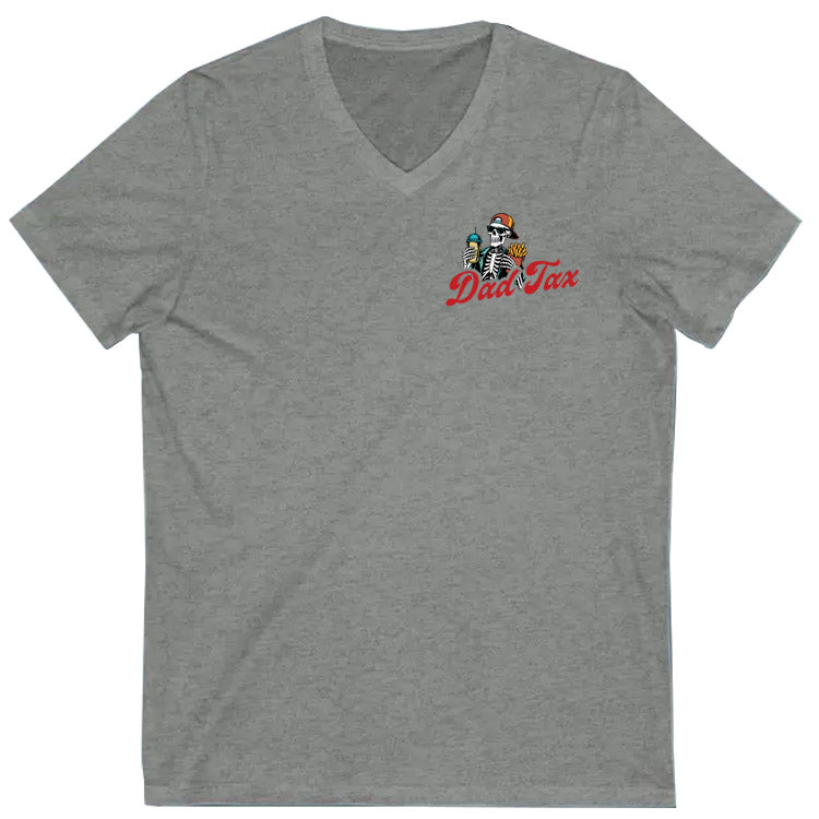 Dad Tax Pattern Print 100%Cotton V Neck T-Shirt