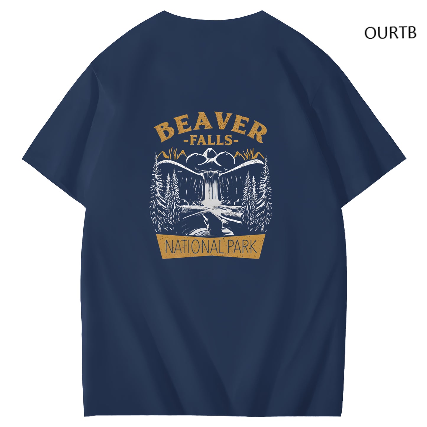 Beaver Falls National Park Funny Art Pattern Print T-Shirt
