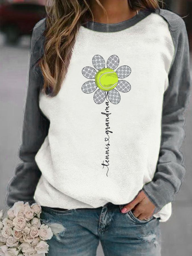 Women's Tennis Grandma Print Casual Sweatshirt