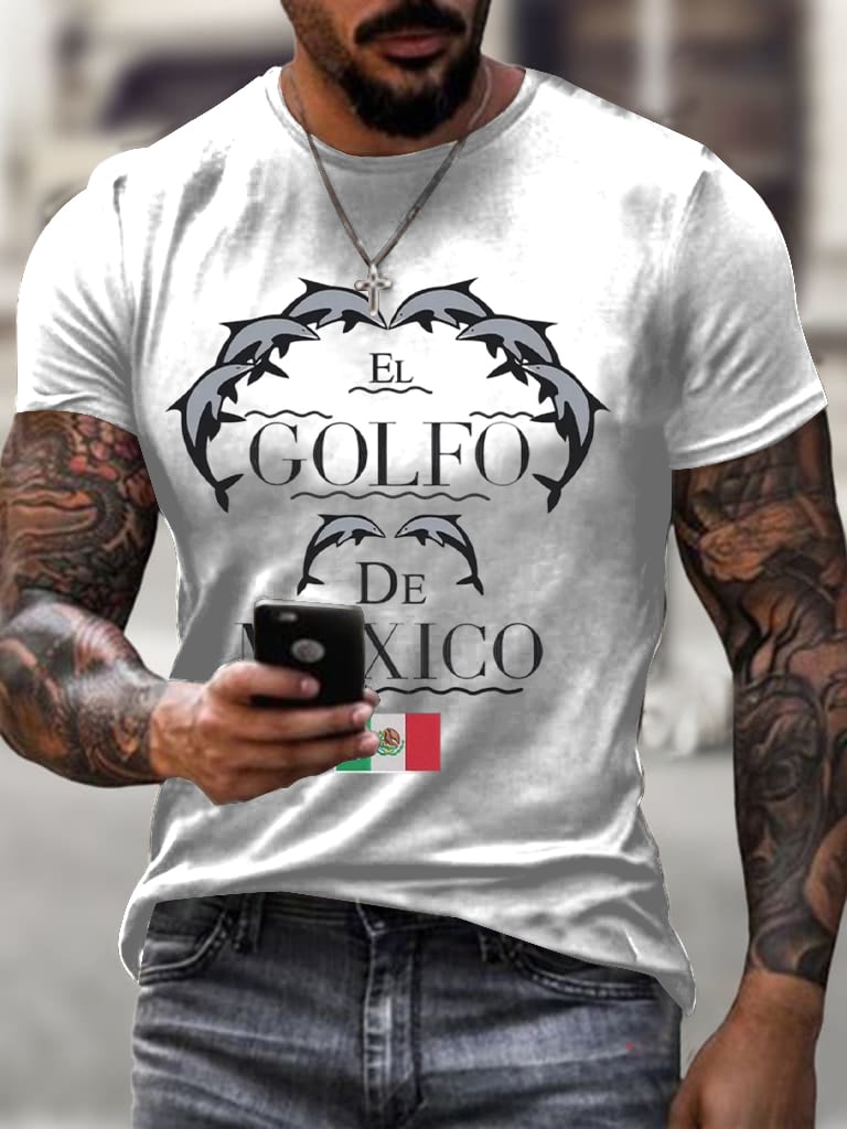 Retro Men's Gulf Of Mexico Print T-Shirt