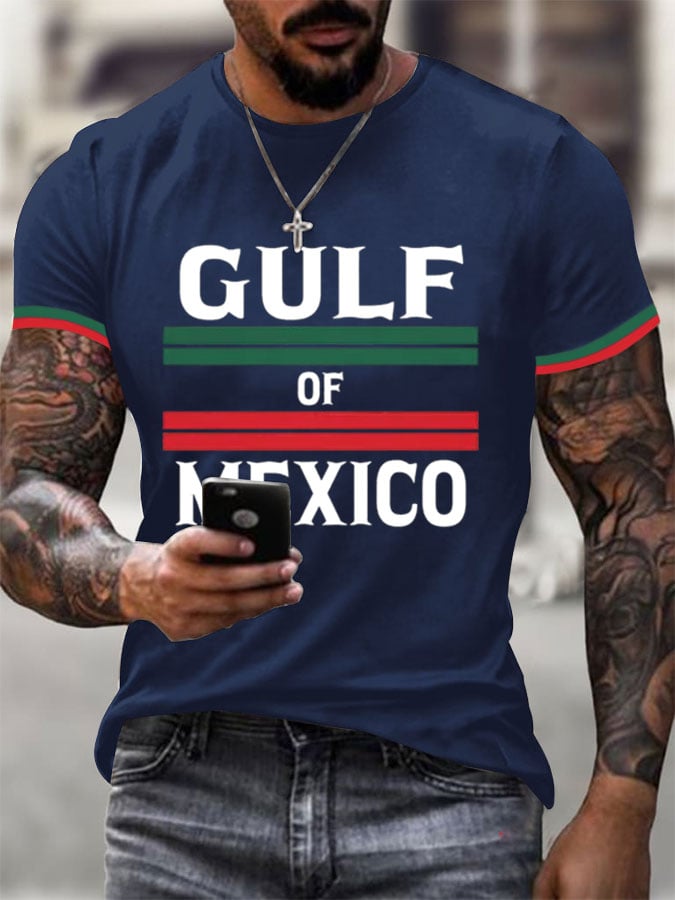 Men's Gulf Of Mexico Print Casual T-shirt