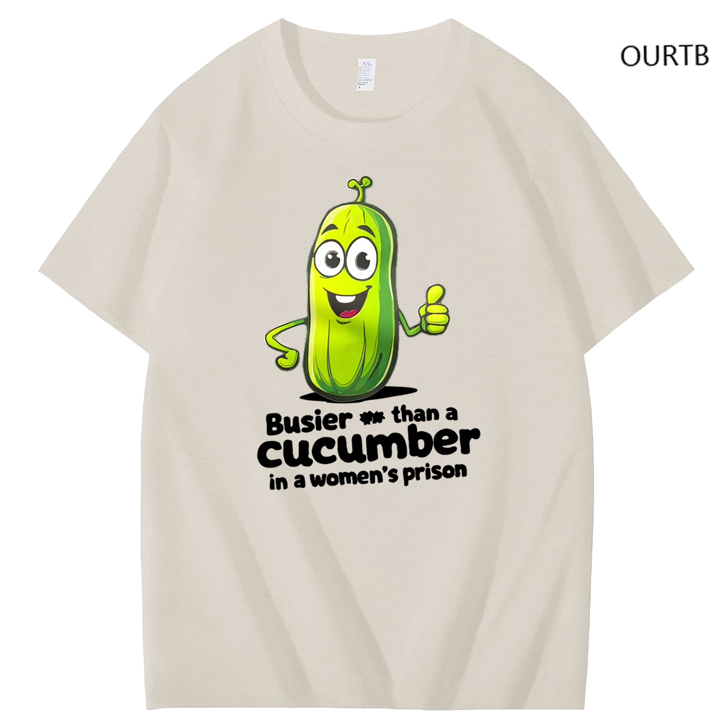 Busier Than A Cucumber In A Women's Prison Art Pattern Print T-Shirt