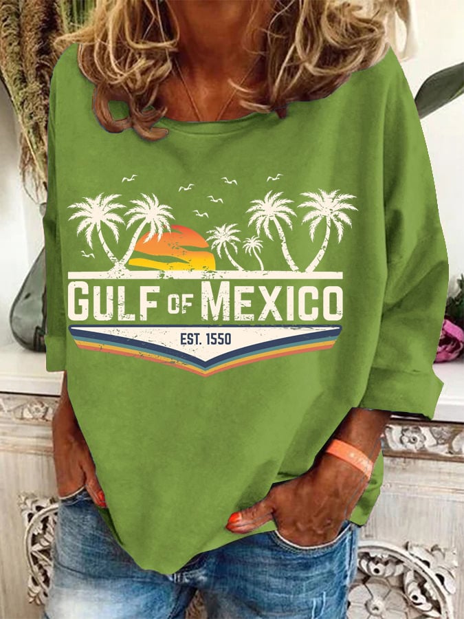 Women's Gulf Of Mexico Print Casual Sweatshirt