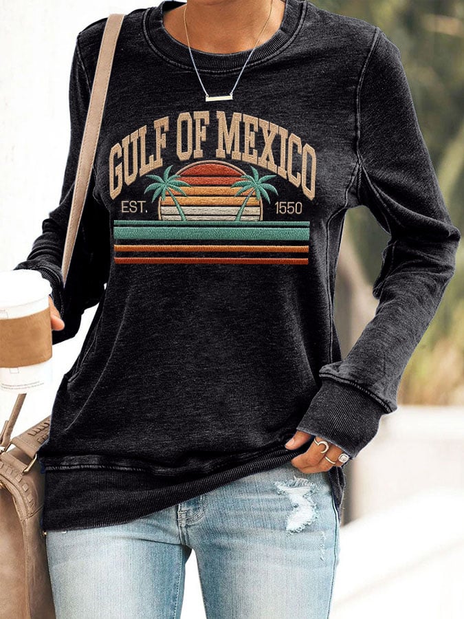 Women'S Gulf Of Mexico Print Sweatshirt