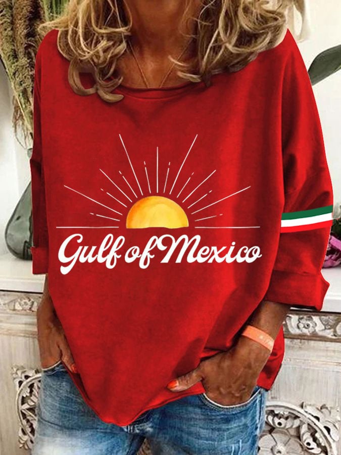 Women's Gulf Of Mexico Print Casual Sweatshirt