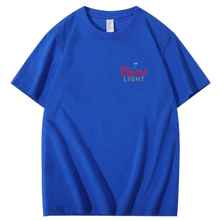 Funny Dogs And American Flag Pattern Print T-Shirt