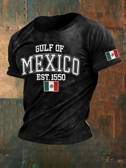 Men'S Retro Gulf Of Mexico Printed Casual Crew Neck T-Shirt