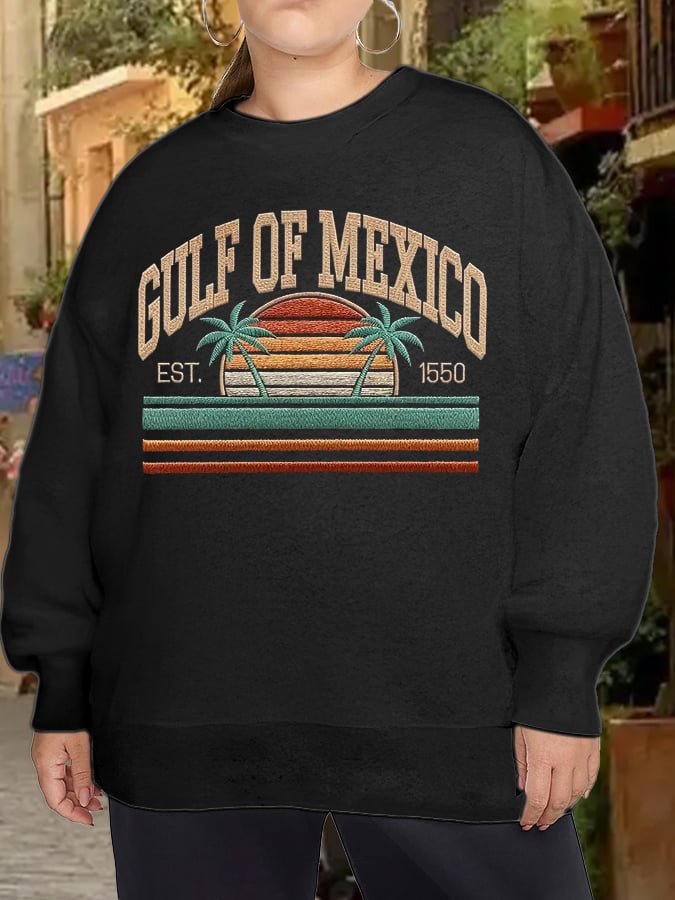 Women's Plus Size Gulf Of Mexico Print Sweatshirt