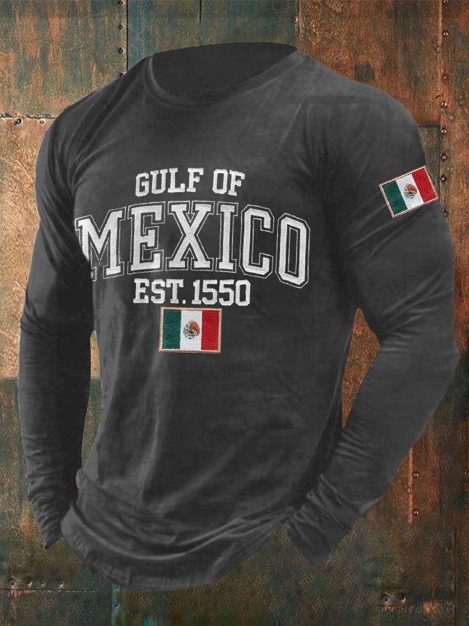 Men'S Retro Gulf of Mexico 1550 Print T-Shirt