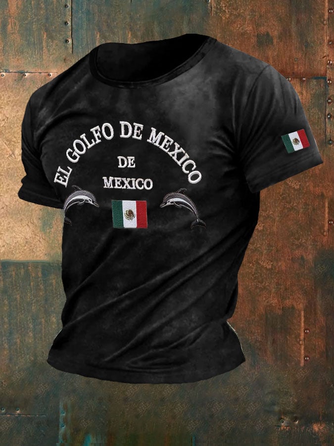 Men'S Retro Gulf Of Mexico Printed Casual Crew Neck T-Shirt