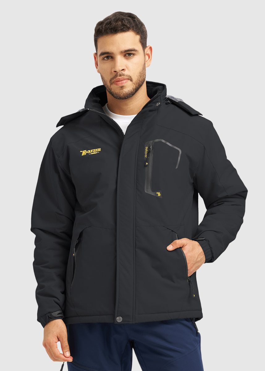 Men's Water Resistant Skiing Windbreaker Hooded Jacket