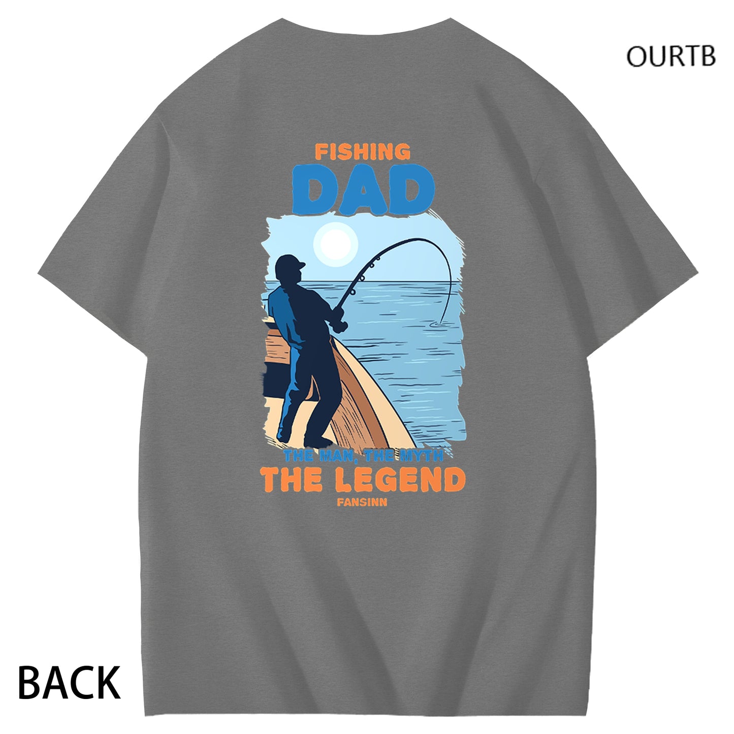 Fishing Dad The Man The Myth The Legend Fansinn Funny Adult Couple Art Pattern Print T-Shirt