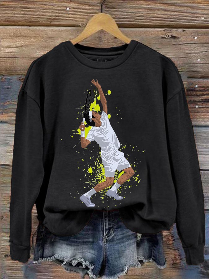 Women's Tennis Superstar Rafa Print Crew Neck Sweatshirt