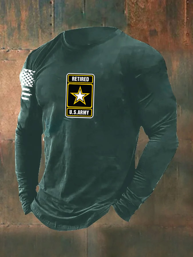 Men's Retired Army Pattern Long Sleeve T-Shirt