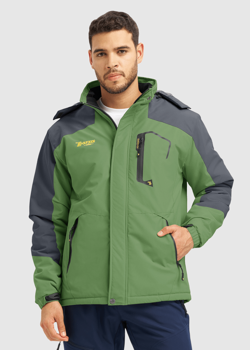Men's Water Resistant Skiing Windbreaker Hooded Jacket