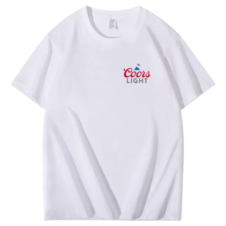 Funny Dogs And American Flag Pattern Print T-Shirt