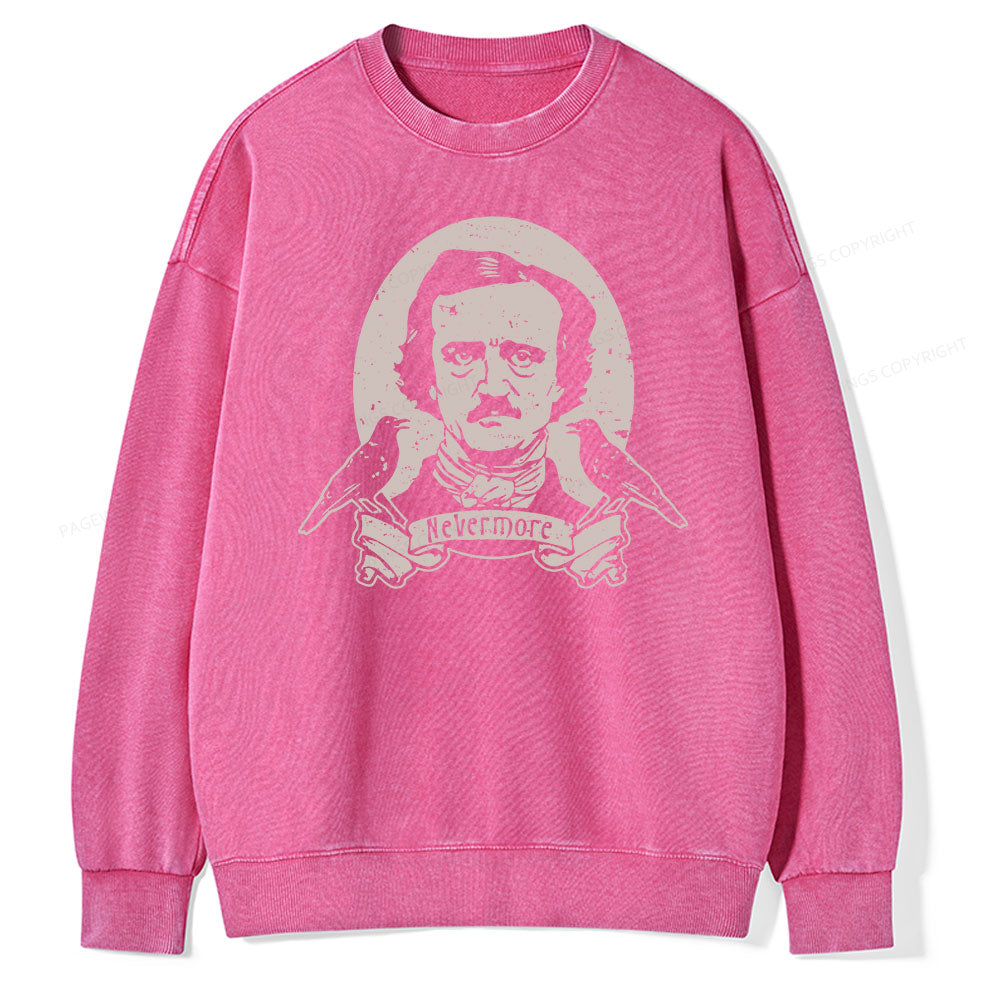 Pagewing Literary Vintage Stephen Allen King HP Lovecraft Book Unisex Washed Sweatshirt