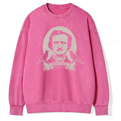 Pagewing Literary Vintage Stephen Allen King HP Lovecraft Book Unisex Washed Sweatshirt