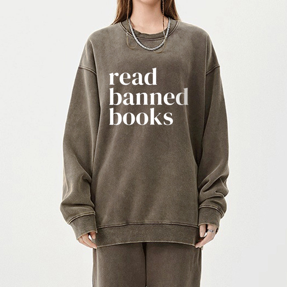 Read Banned Books Unisex Washed Sweatshirt